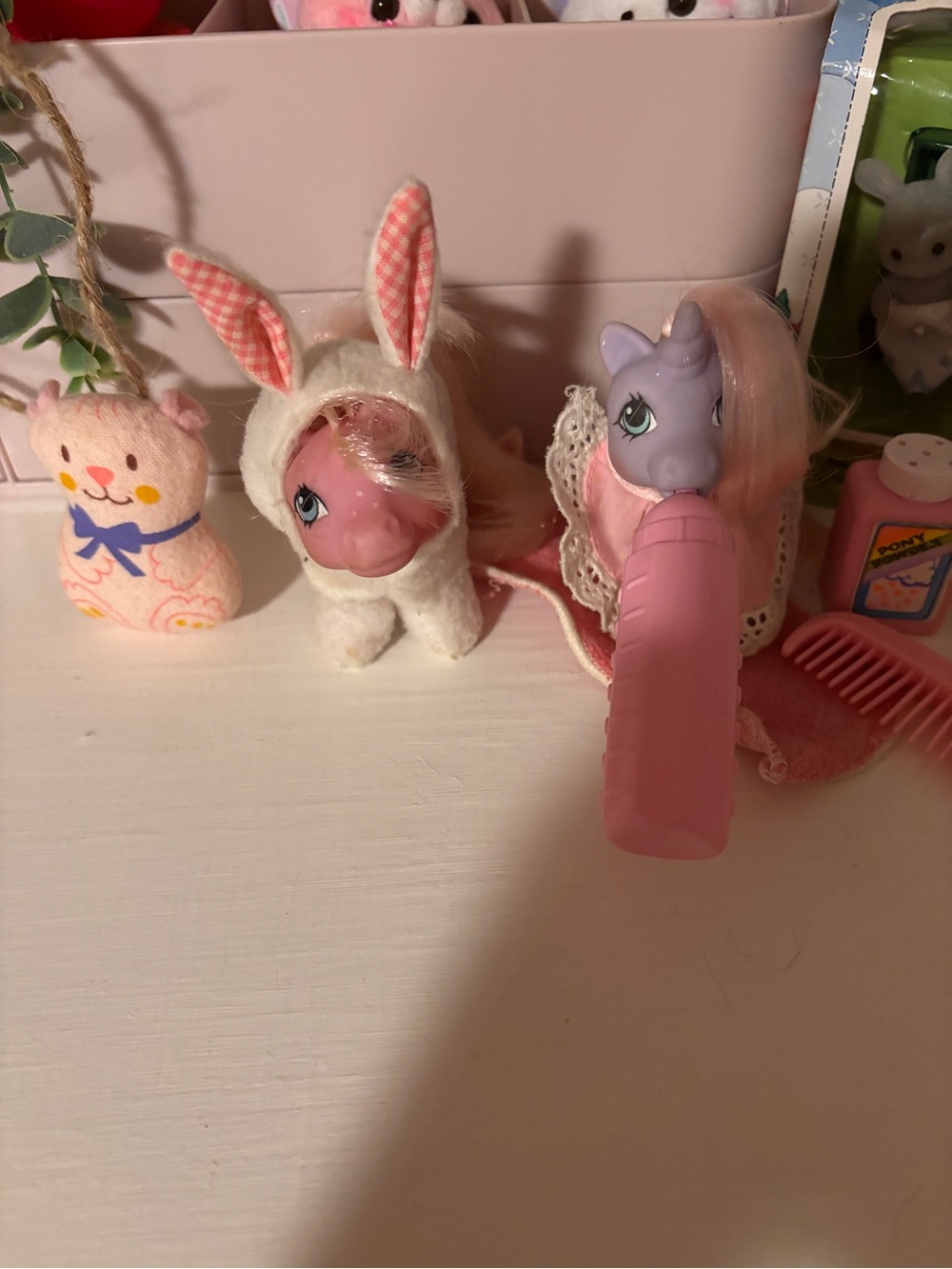 Vintage Pink My Little Pony Toy with Bunny Outfit
